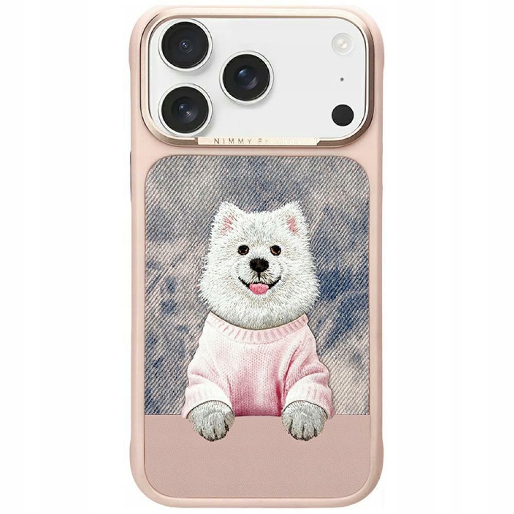 Pouzdro Nimmy Gentle Pets Series Dog MagSafe pro iPhone 17 Pro Max, růžové