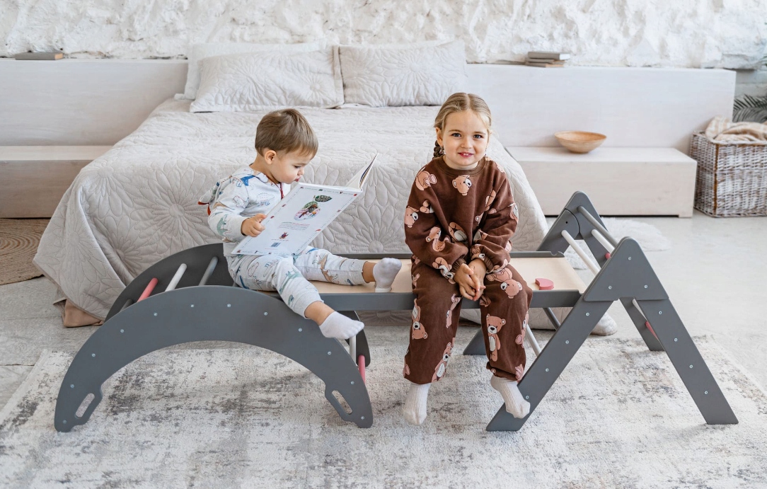 Bujak drewniany dzieci Moon biało-szary EAN (GTIN) 5908271399234