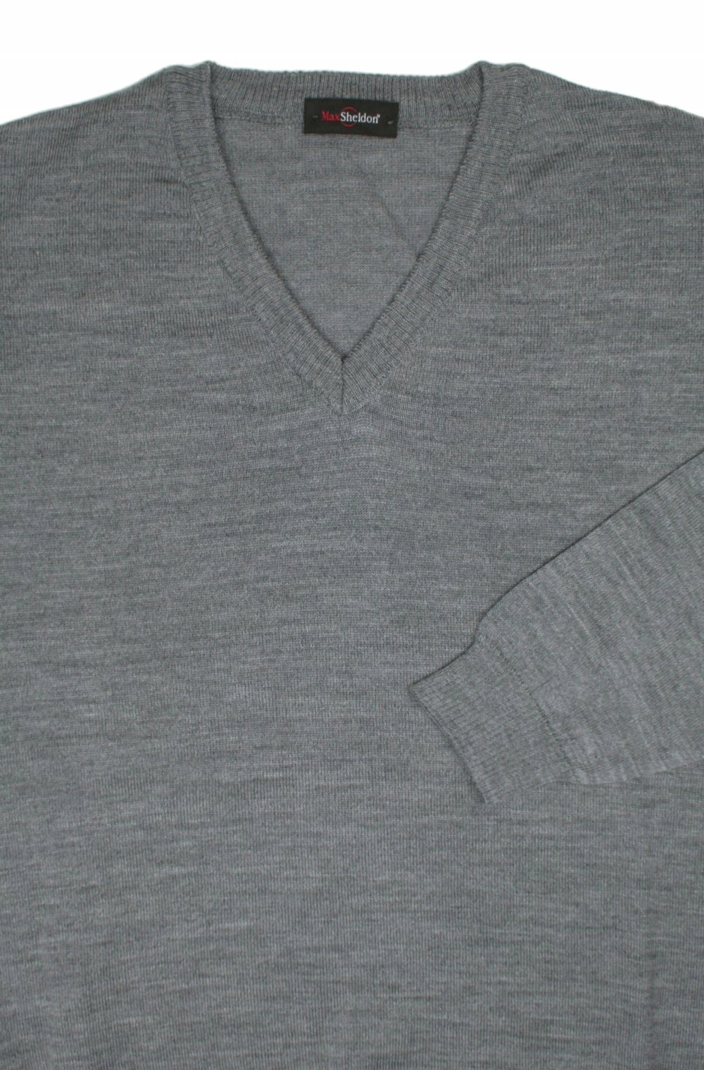 Ciemny Szary Sweter V-neck MAX SHELDON L Marka inna