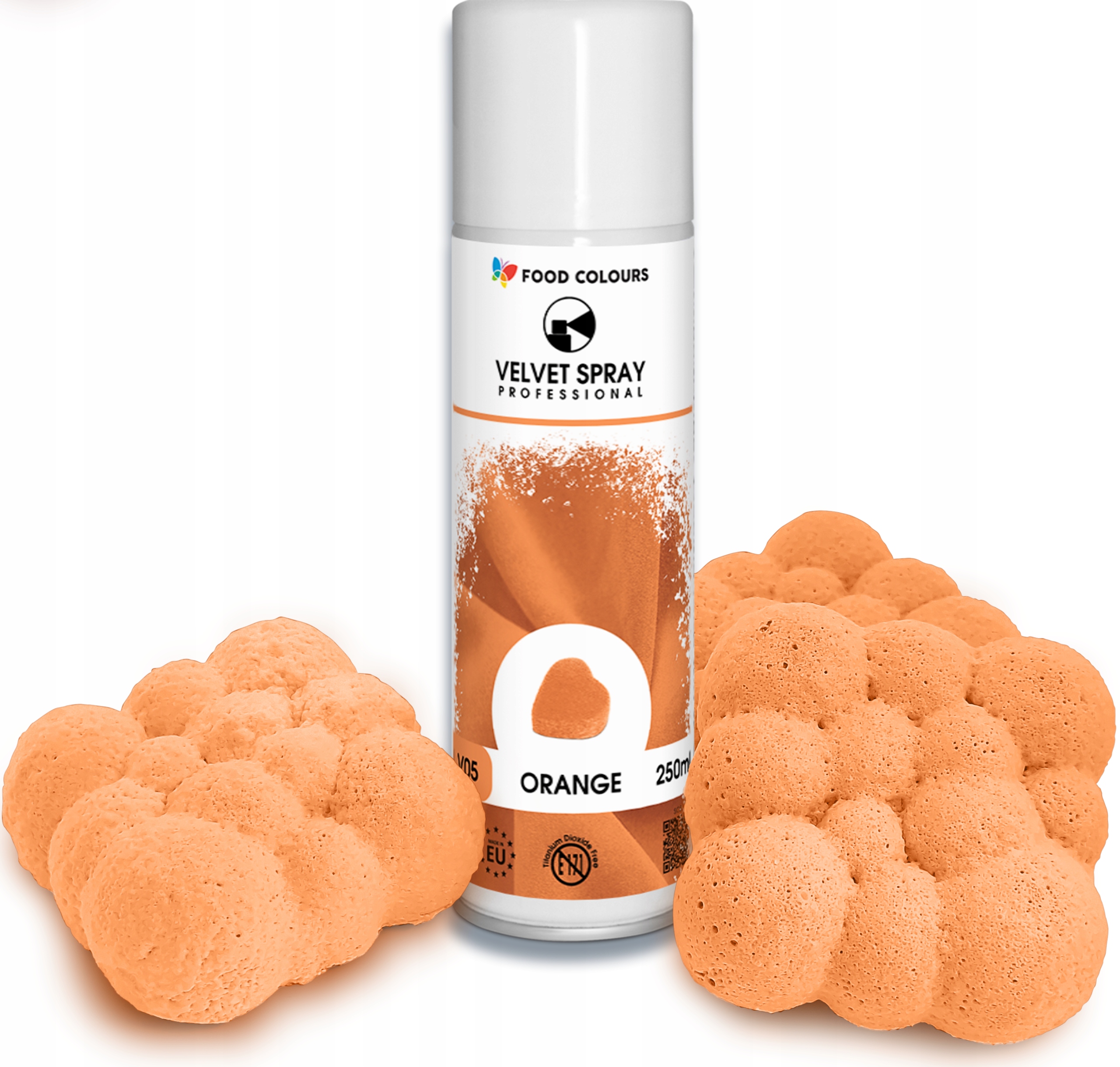 Levně Potravinářský Semiš Ve Spreji Oranžový 250 ml torty monoporce Food Colours