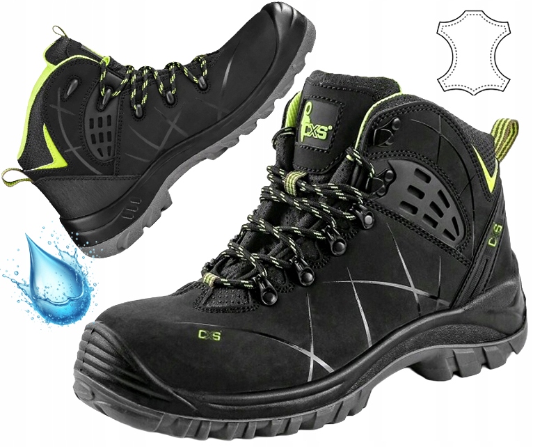Buty Robocze Wodoodporne trzewiki O2 męskie ochronne Bez Podnoska Skóra