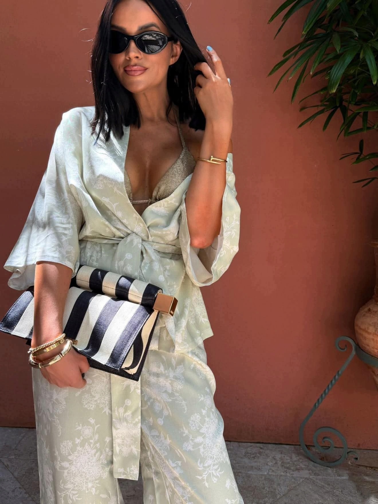 Lamilla Komplet Kimono Kalhoty Velikost Univerzální Světle Zelená La Milla