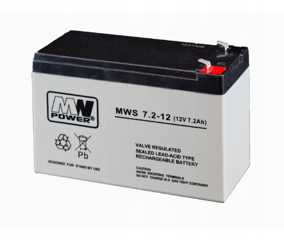 Akumulator Mw Power Mws 7,2-12 12V 7,2Ah Agm Ups zabawki kasy