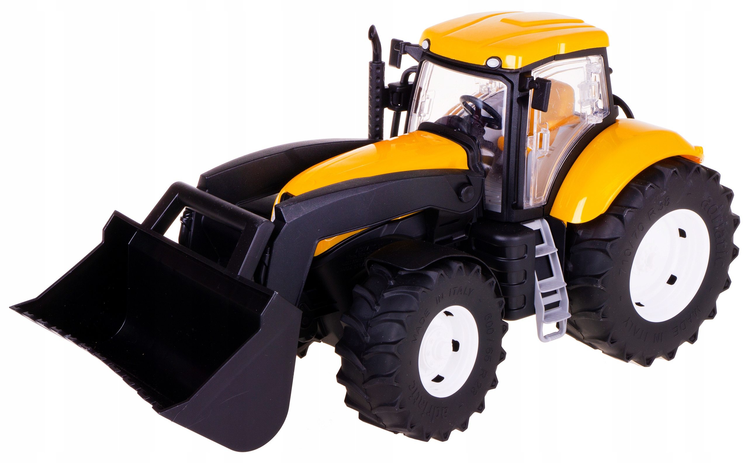 

Traktor Z Łychą Duży Gumowe Koła Ciągnik 1:16 Żół