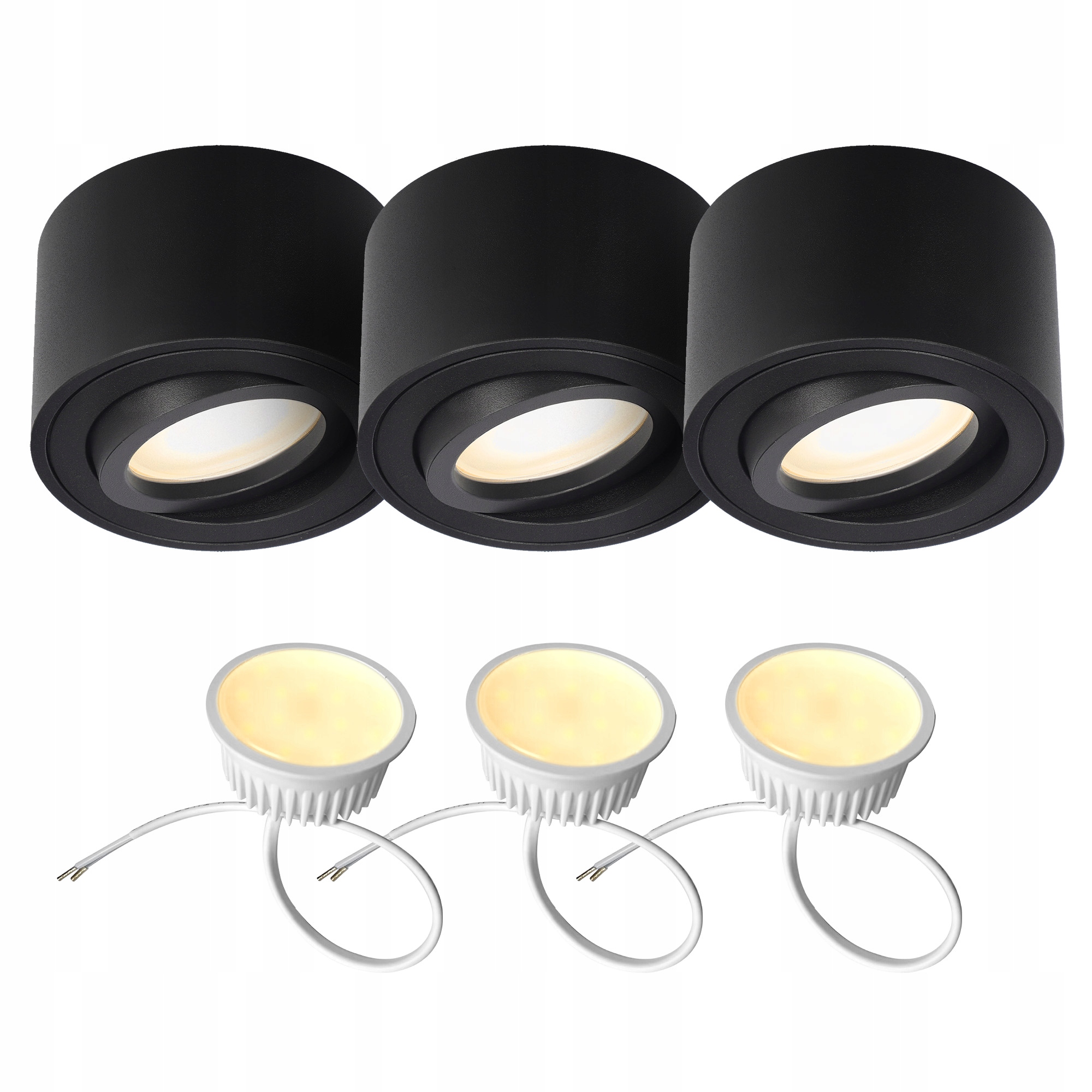 Edo 3x Stropní nástěnné svítidlo Zalda Led 4,8W 3000K 500lm Pohyblivé černé