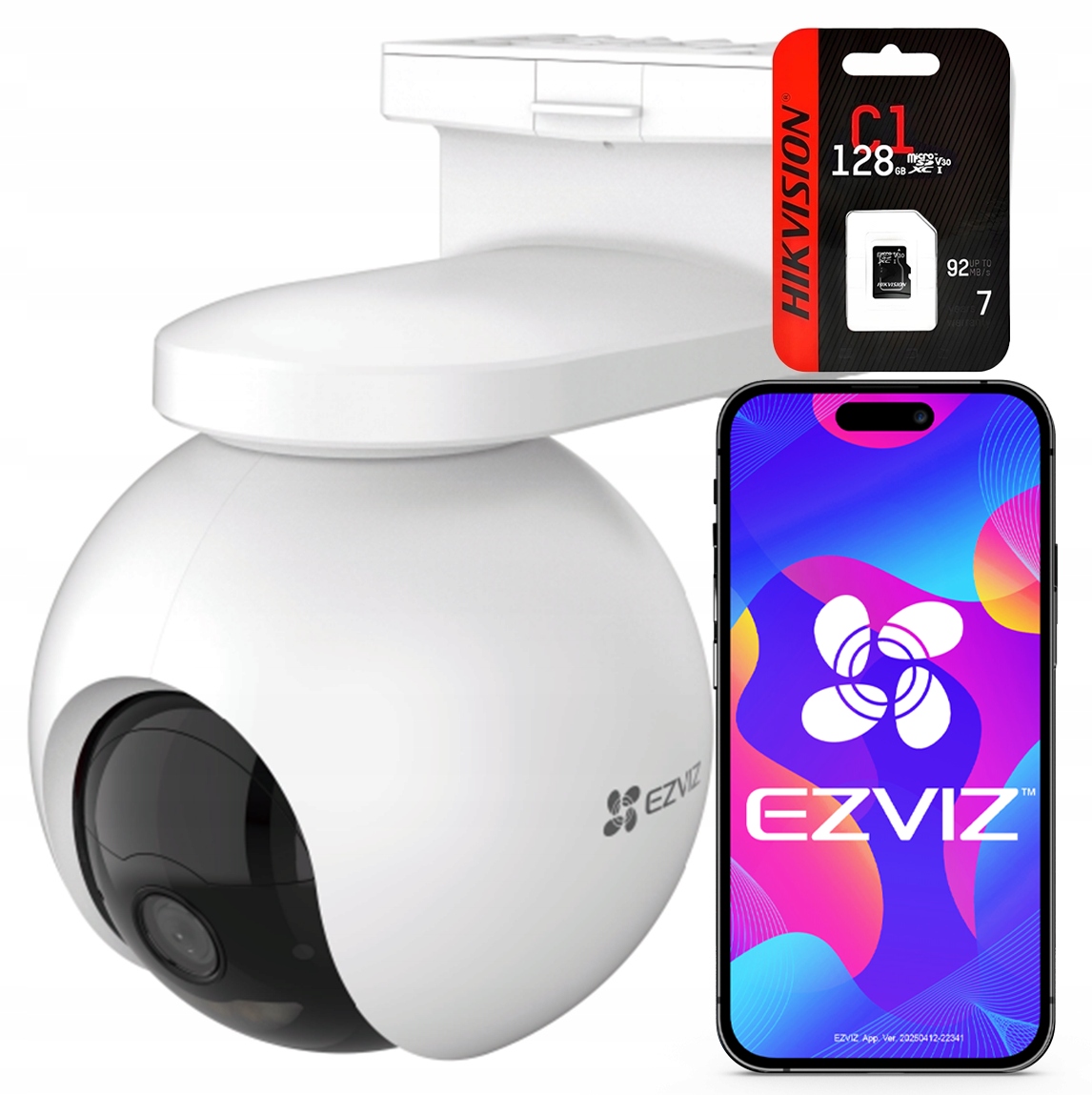 Bezdrôtová WiFi kamera Ezviz CB8 3MP Detekcia Ai Sd karta 128Gb