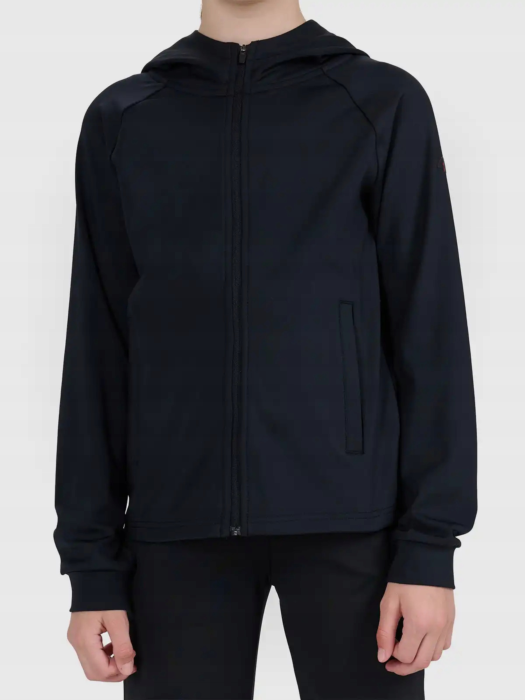 Bluza dziewczęca z kapturem czarna 4F, r. 122/128