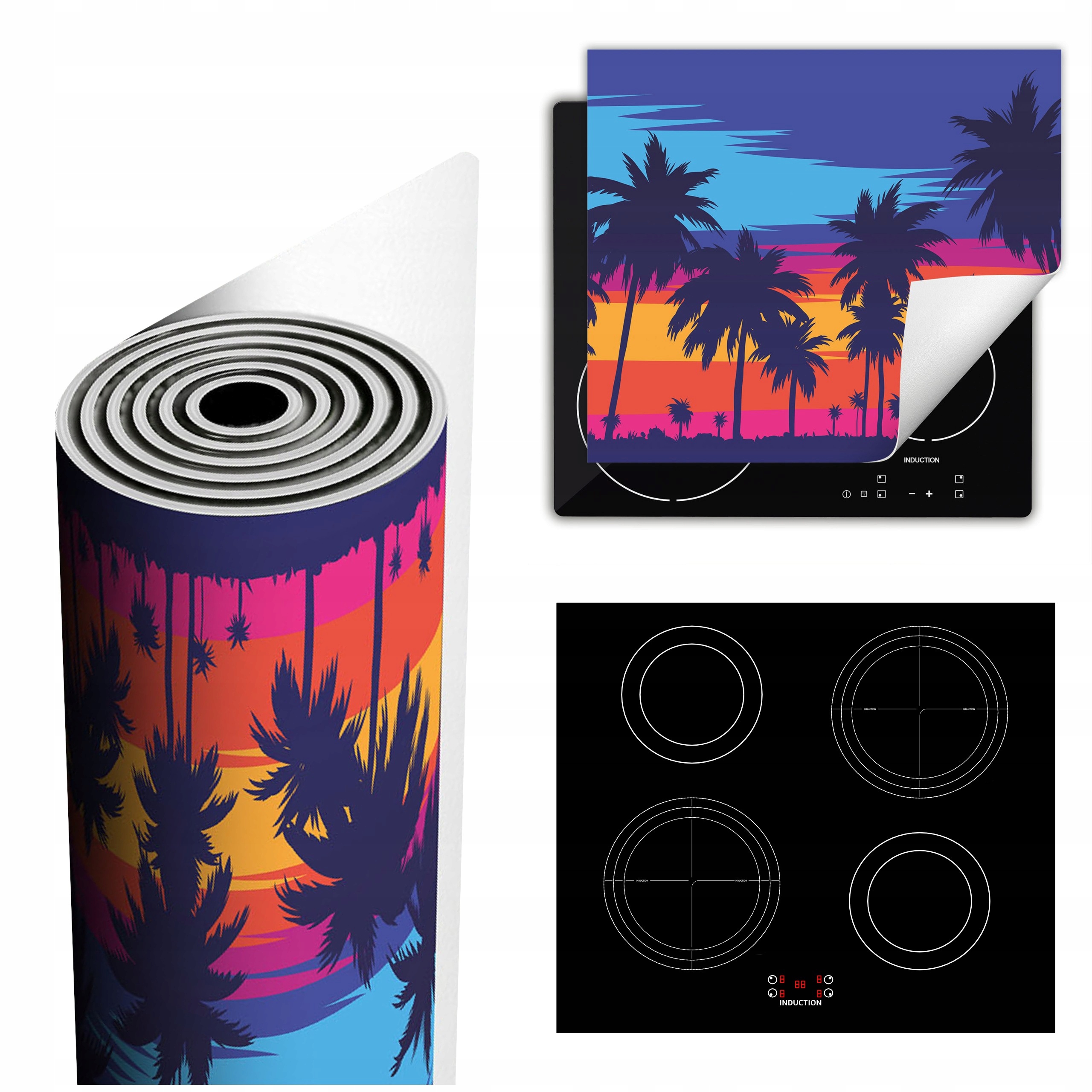 Ochranná Podložka Na Sporák Má Více Místa 60x52 barevná palmy