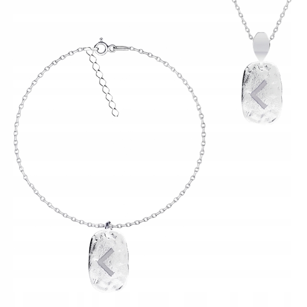 Runa Kenaz Wiking Sada stříbrných šperků ankr stříbro 925