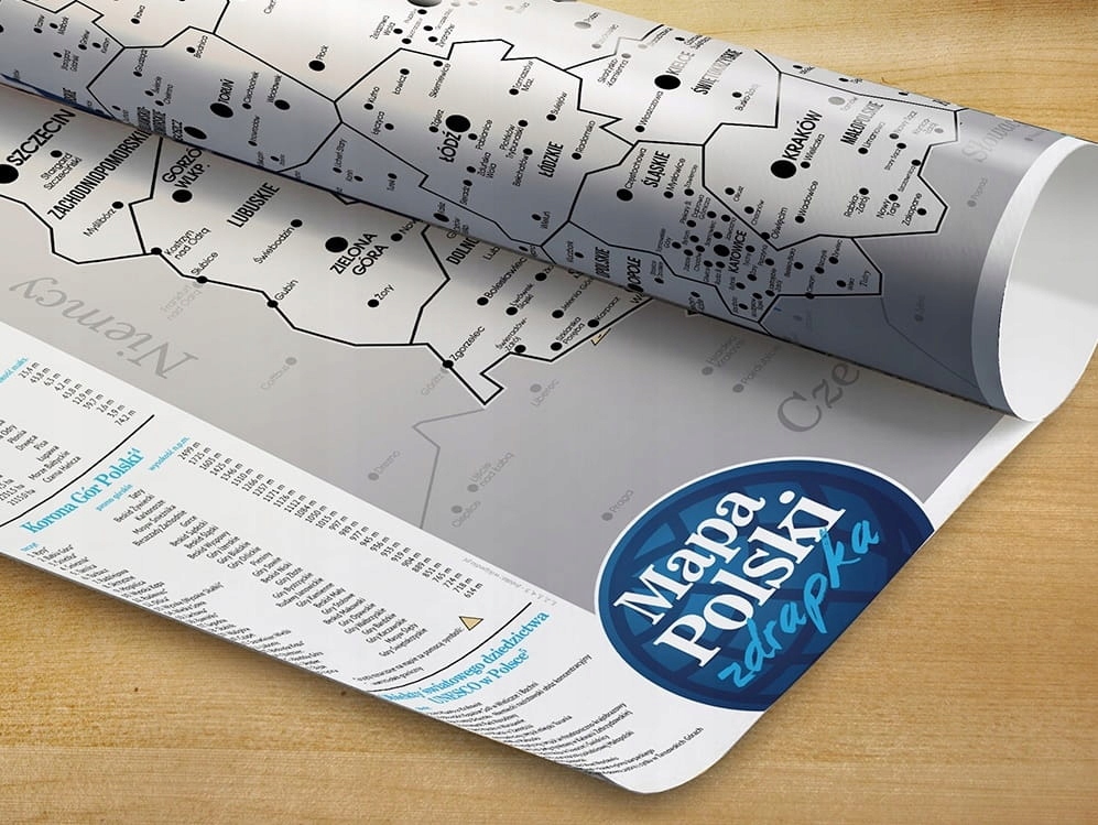 POLSKA MAPA ZDRAPKA KOLOROWA 70 x 50 cm Marka 24garden