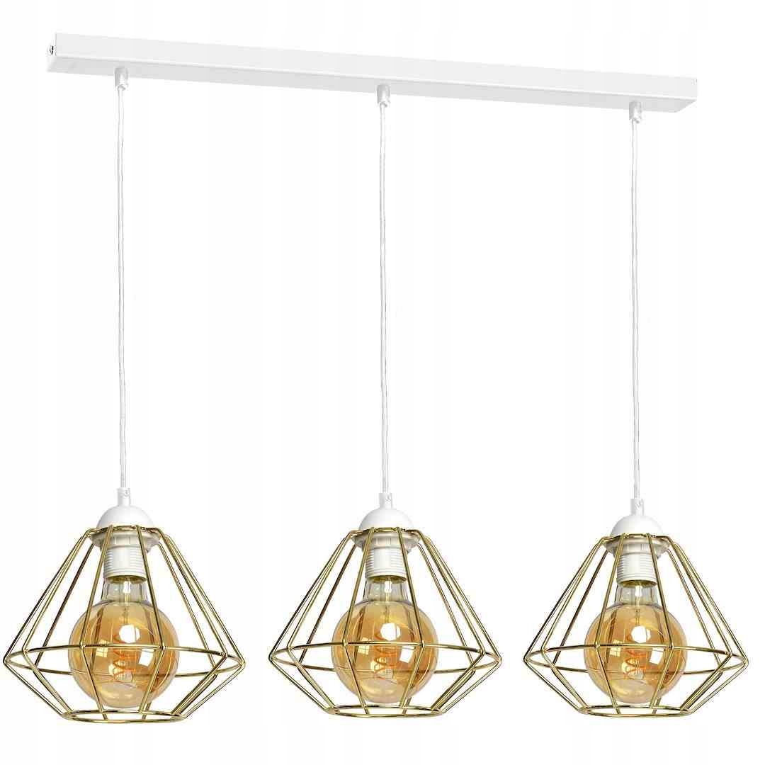MiLAGRO Závěsná lampa Lupo 3Xe27 Bílý/Zlatý lustr Stropní osvětlení
