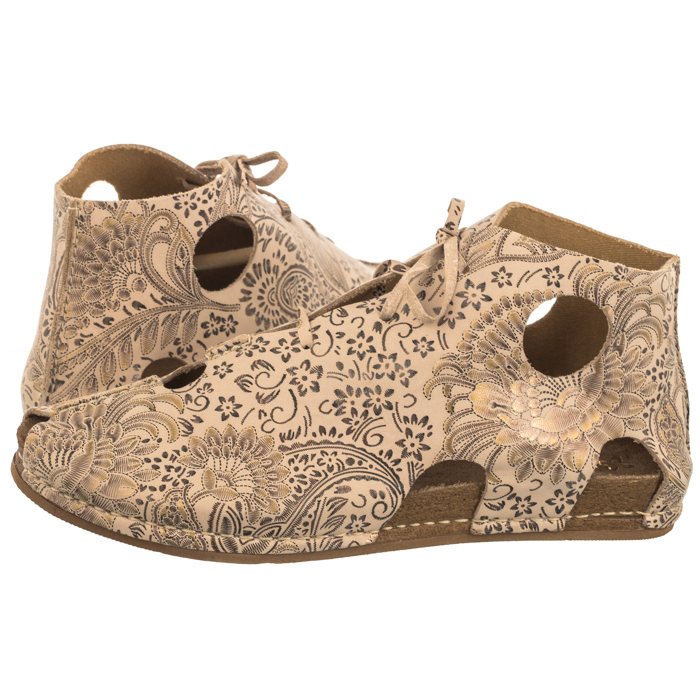 Kožené sandály s podrážkou Maciejka Béžové/Zlaté 03426-02