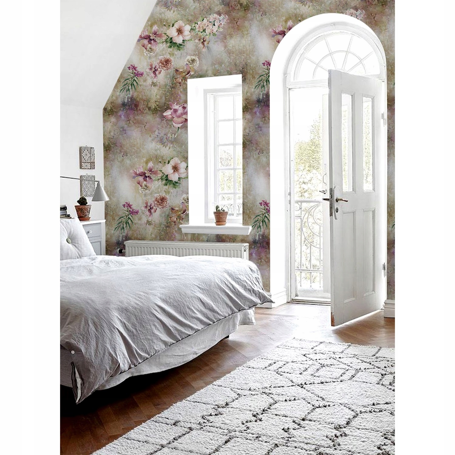 

Tapeta flizelina Liście i kwiaty 250x104 cm + klej