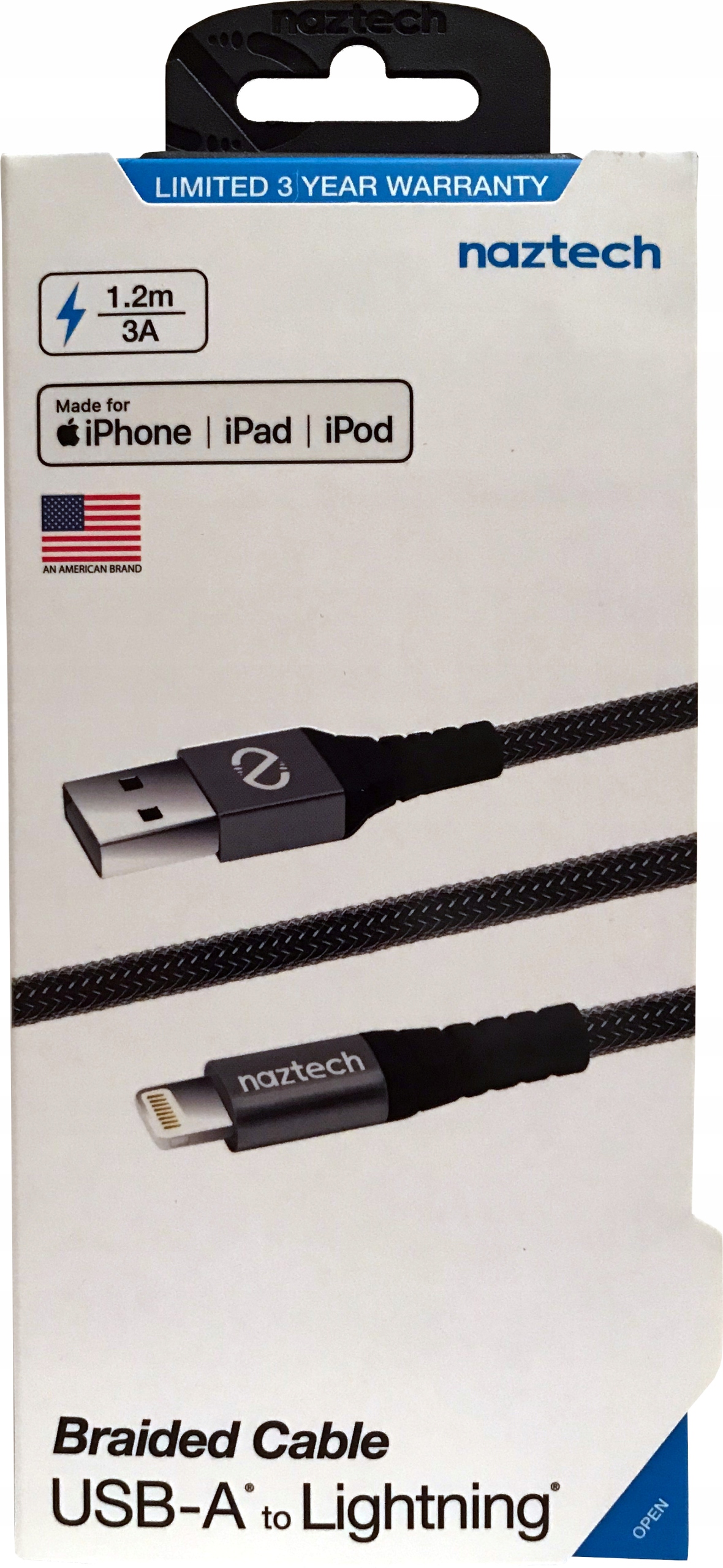 

Naztech kabel do ładowani Lightning Apple 2.0 1,2m