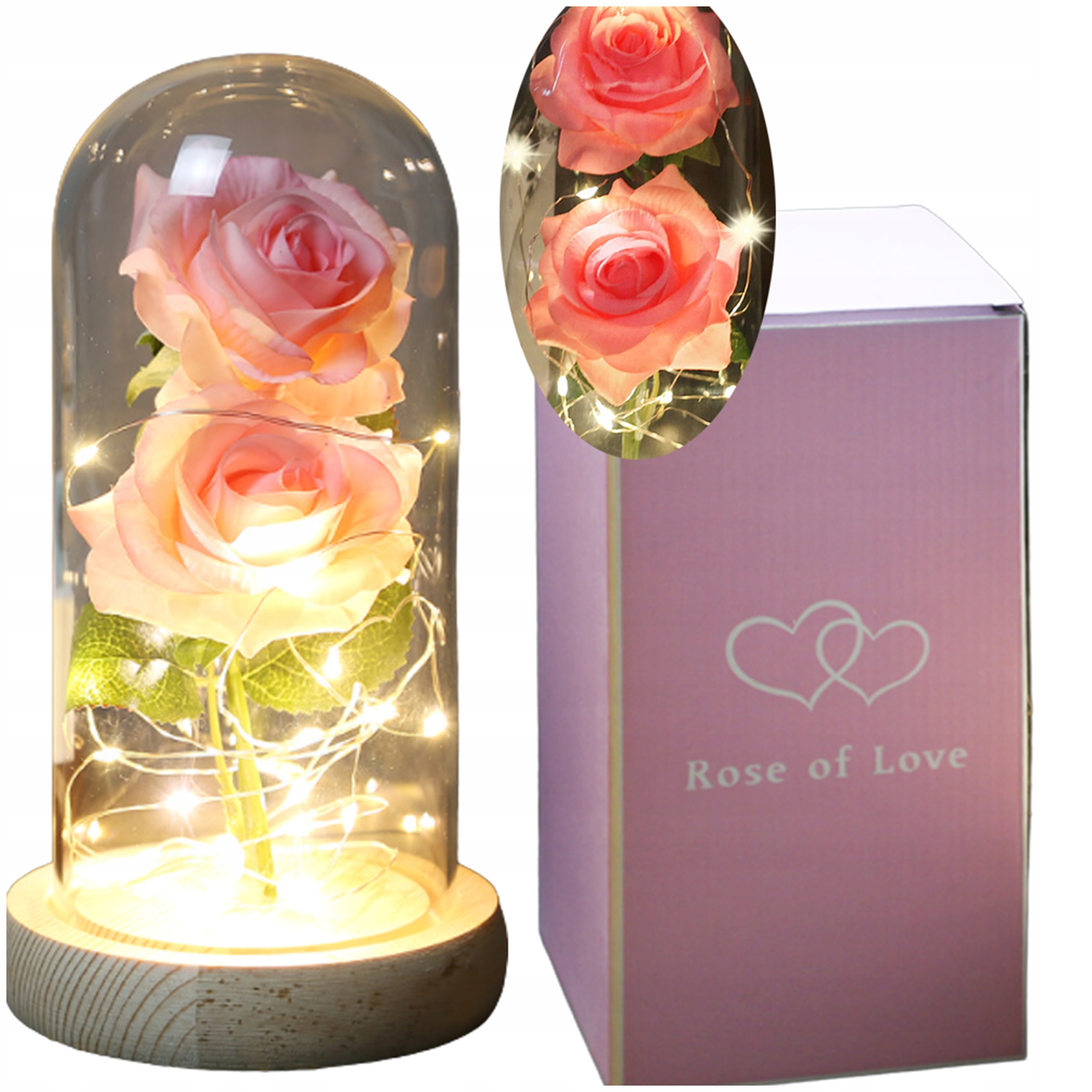 Růžová Růže Ve Skle Umělá Věčná Růžová Led Dárek Pro Dívku