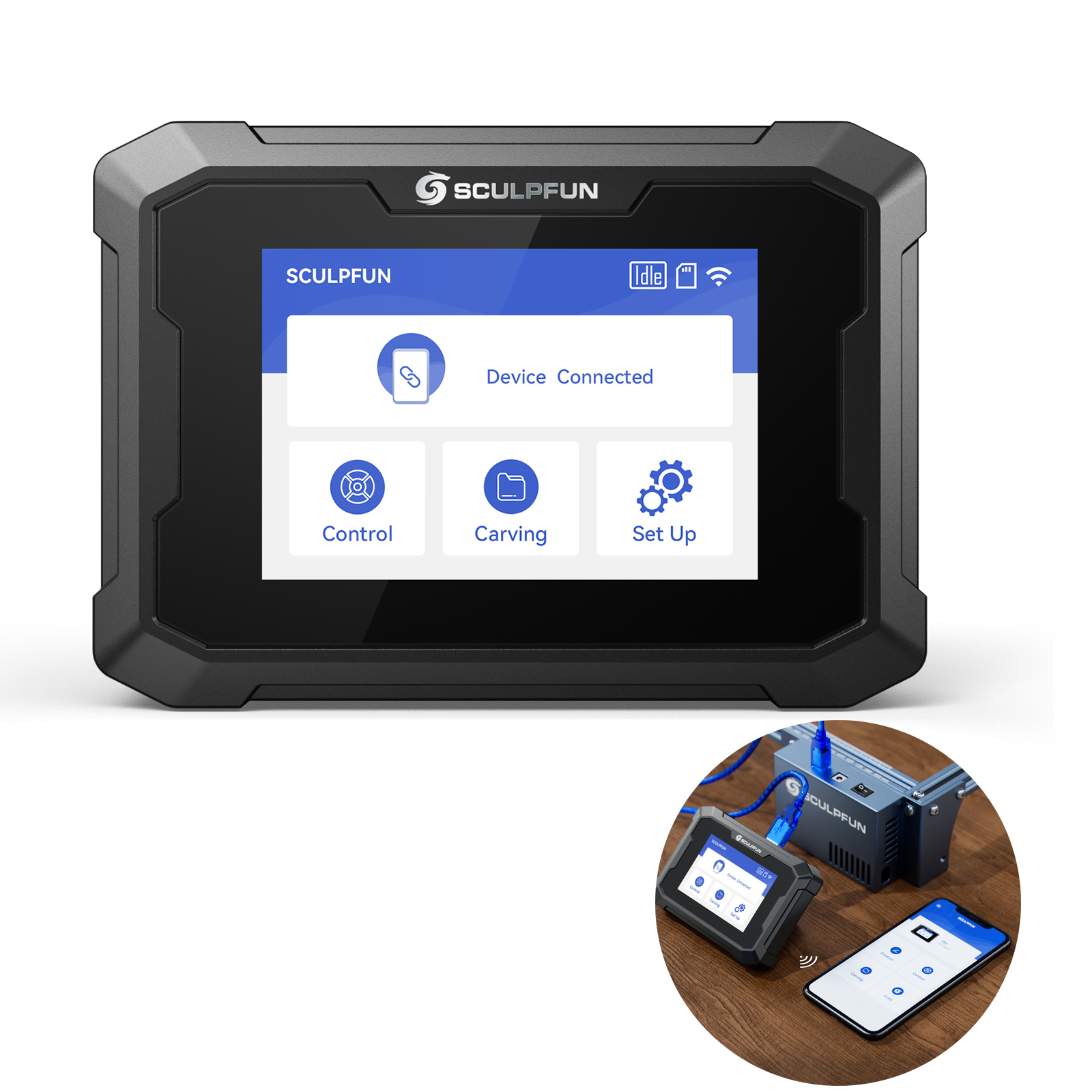 Terminál pro ovládání aplikací Sculpfun TS1 3,5" s dotykovým displejem