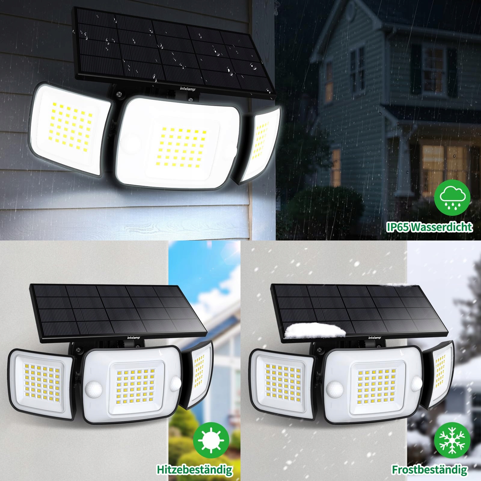 Lampy Solarne Zewnętrzne Z Czujnikiem Ruchu 2 Sztuki IP65 INTELAMP — miniatura 6