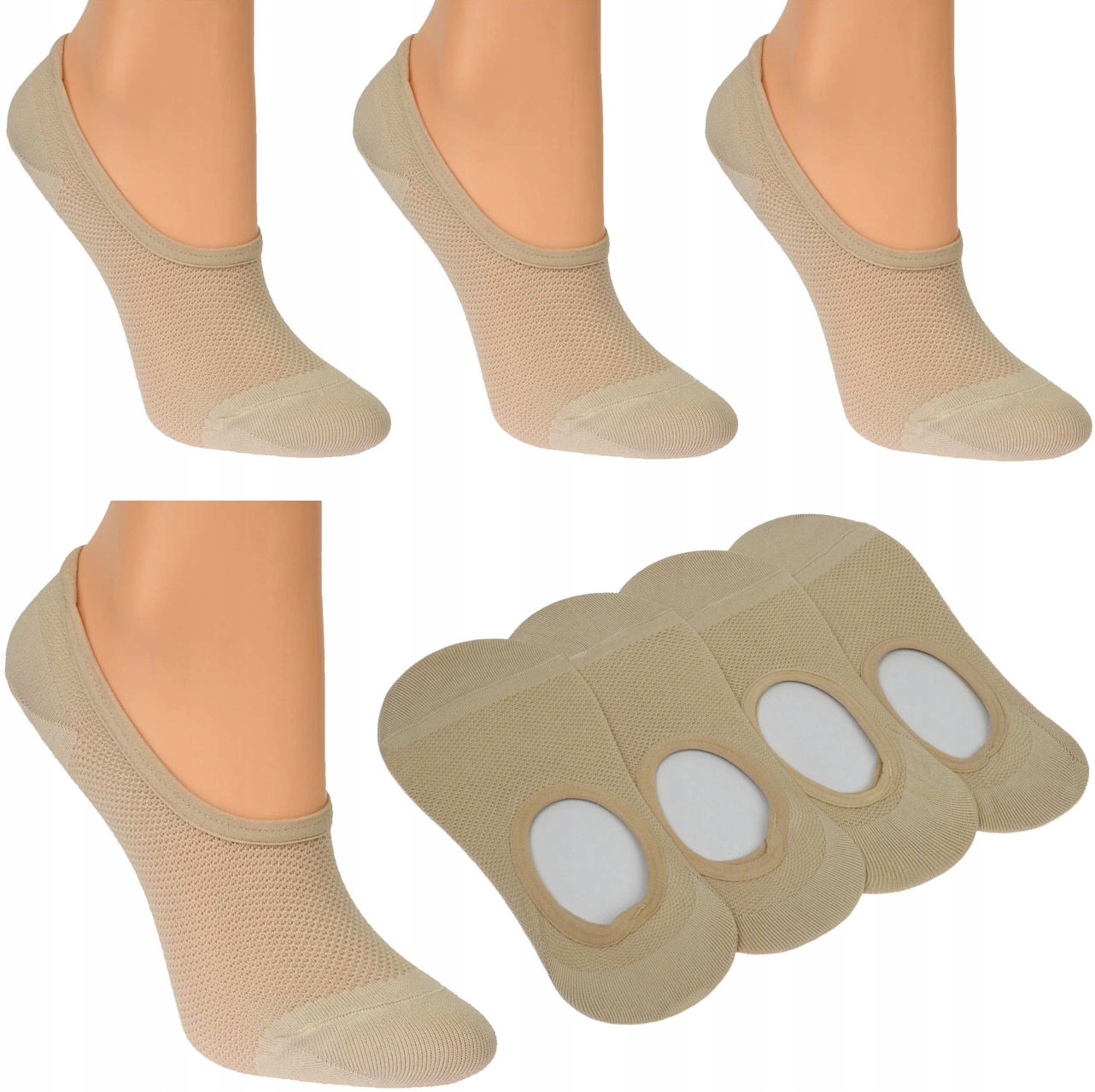 

4 pary Stopki damskie Bambusowe skarpetki krótkie