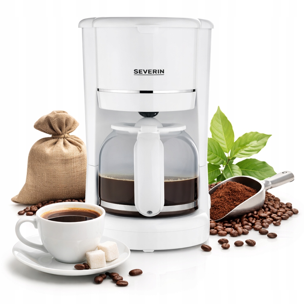 Ekspres Do Kawy Przelewowy 1,25L 900W Blokada Kapania 10 Filiżanek Severin