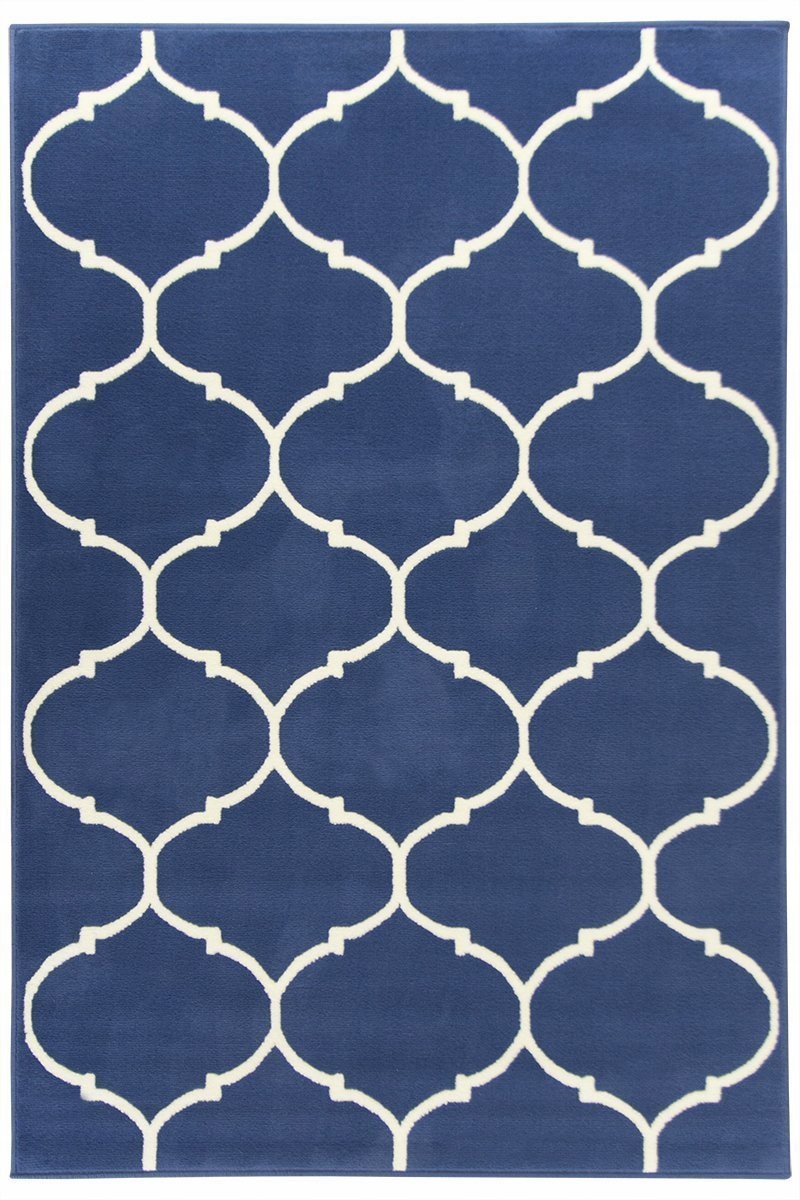 

160x225 cm Granatowy Jeansowy Dywan Luna Maroko