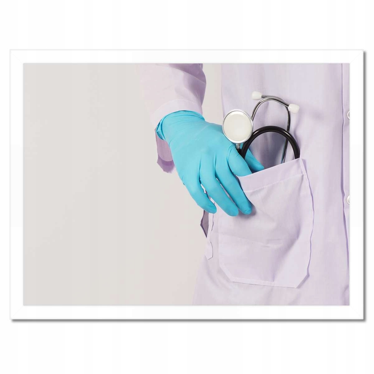 Plakáty v rámu 40x30 Stetoskop Bílý Kitel