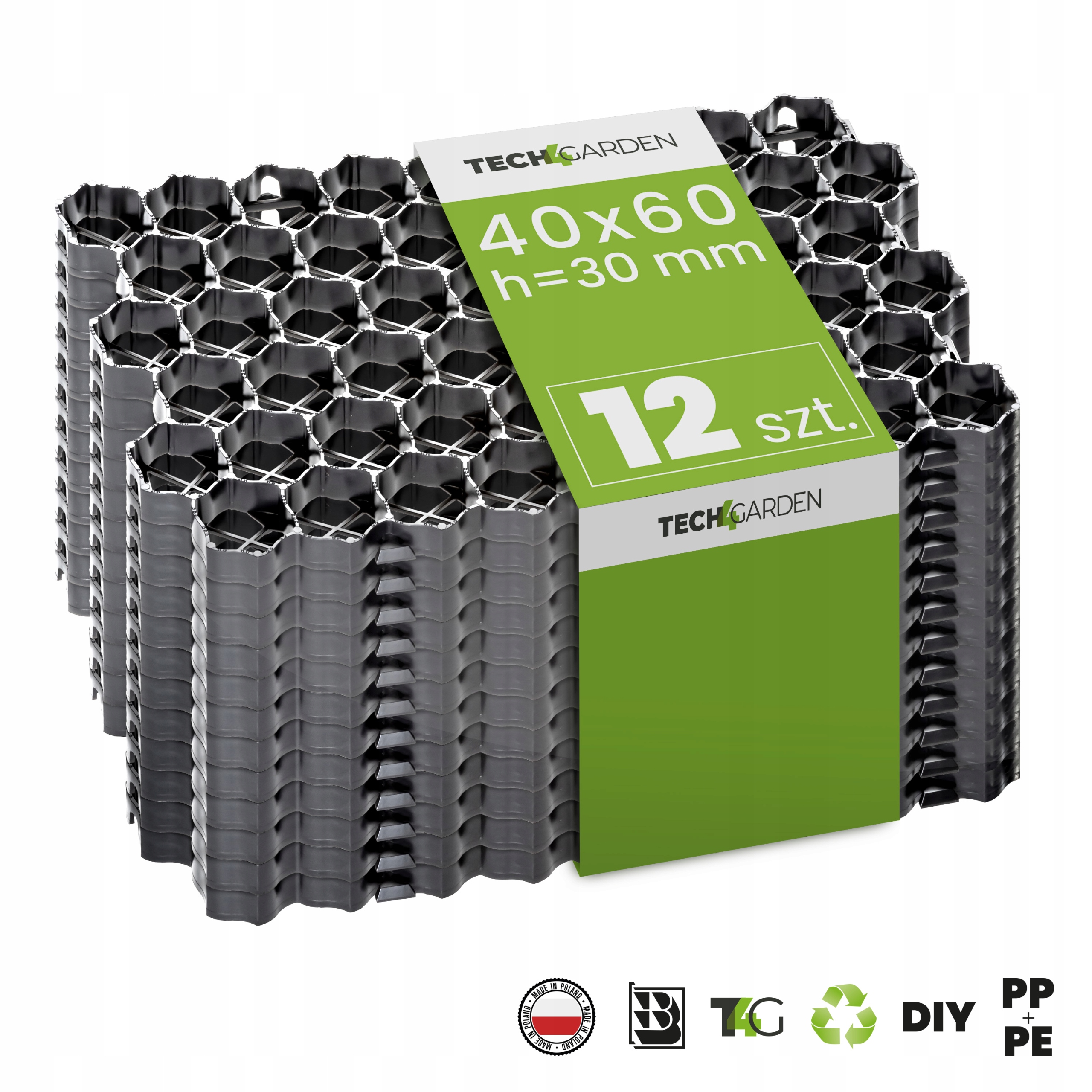 

12x Kratka trawnikowa parkingowa drogowa 60x40x3cm