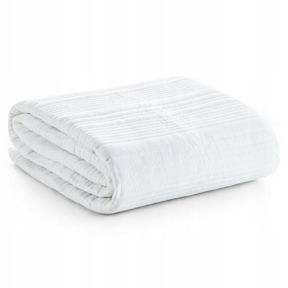 Přehoz Tara 220 x 240 cm bílý do ložnice matný prošívaný