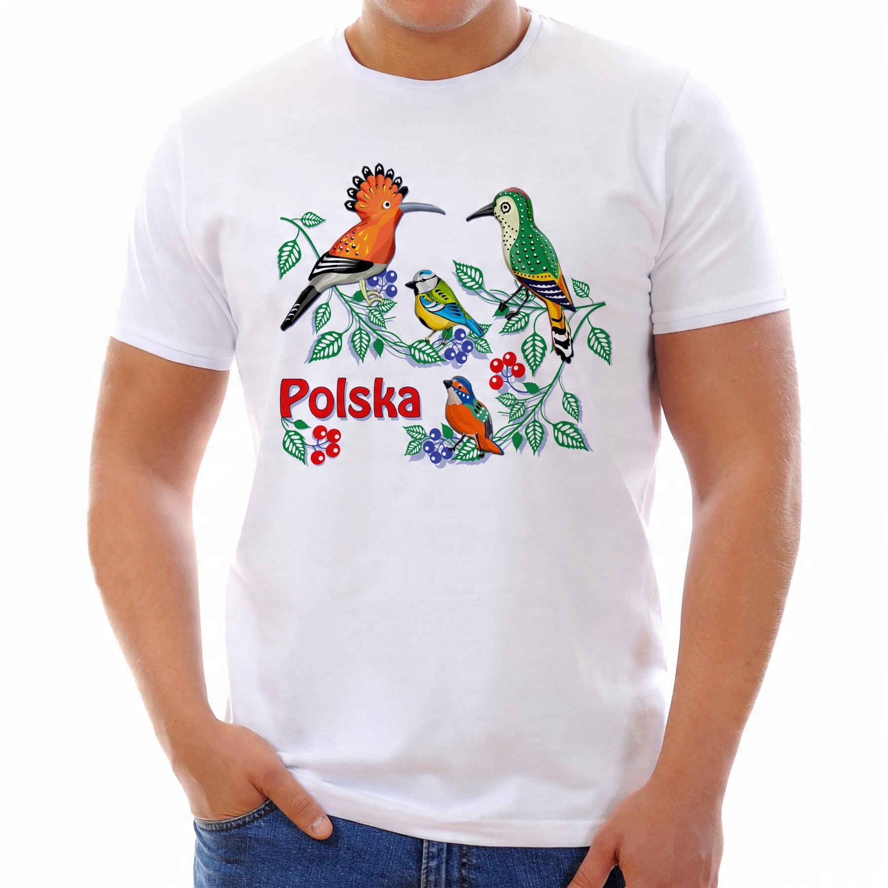 

Koszulka Ptaszki Strugane (M):: M,: biały