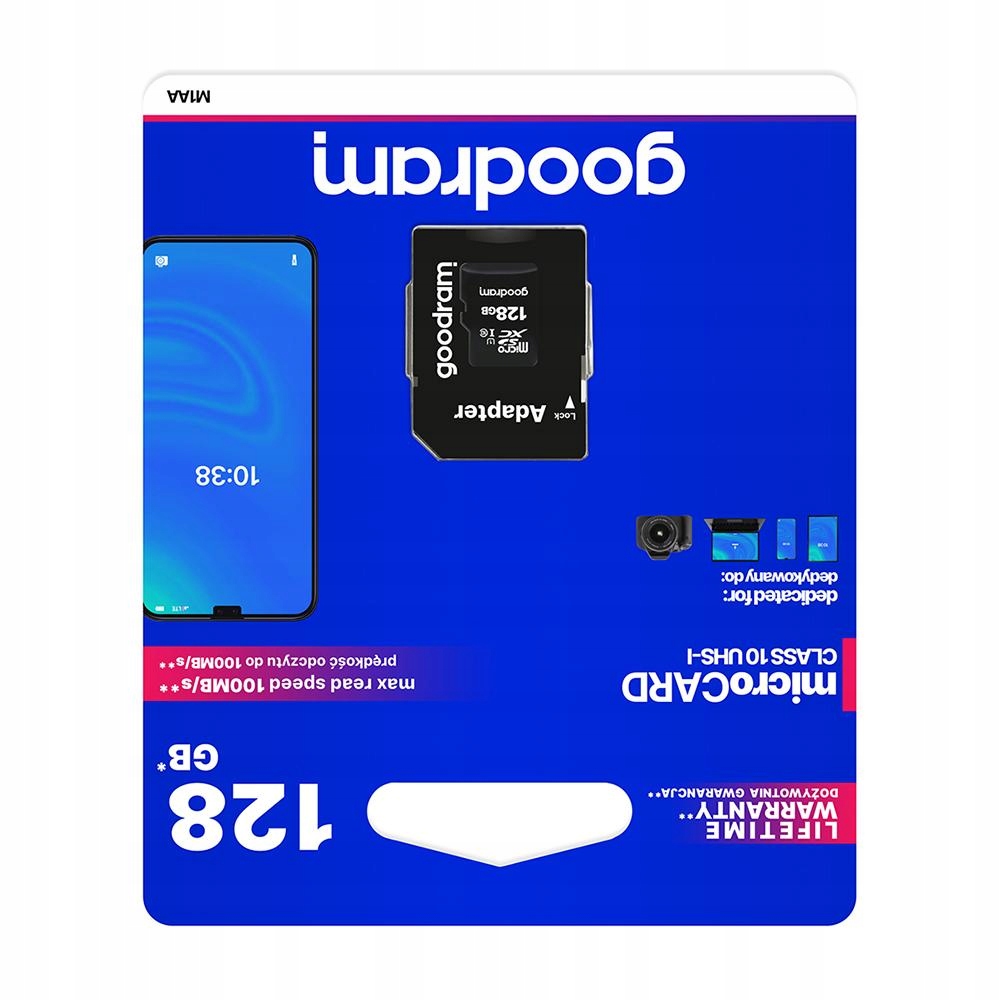 Karta pamięci 128GB microSD do telefonu szybka 10 Class z adapterem Sd