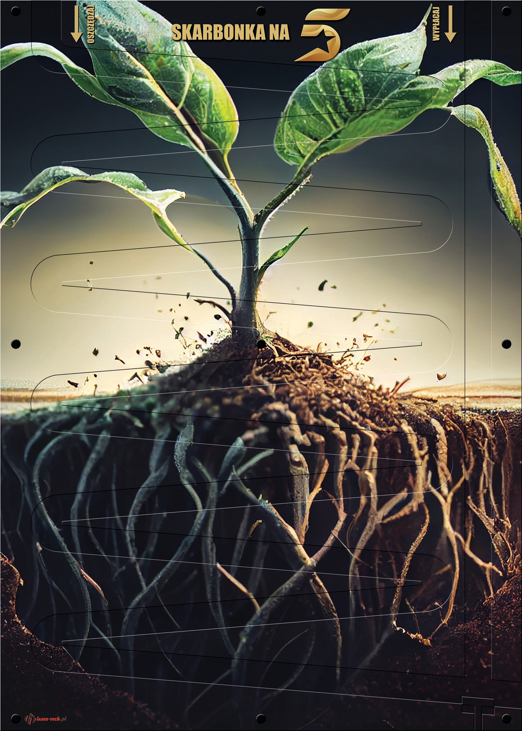 Pokladna Na Peníze 5 Pln XXL nástěnný Obraz 50x70 cm Dekorace