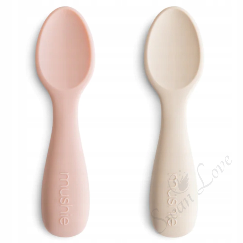 Łyżeczki Startowe dla Malucha 2-pack MUSHIE silikon Blush / Shifiting Sand