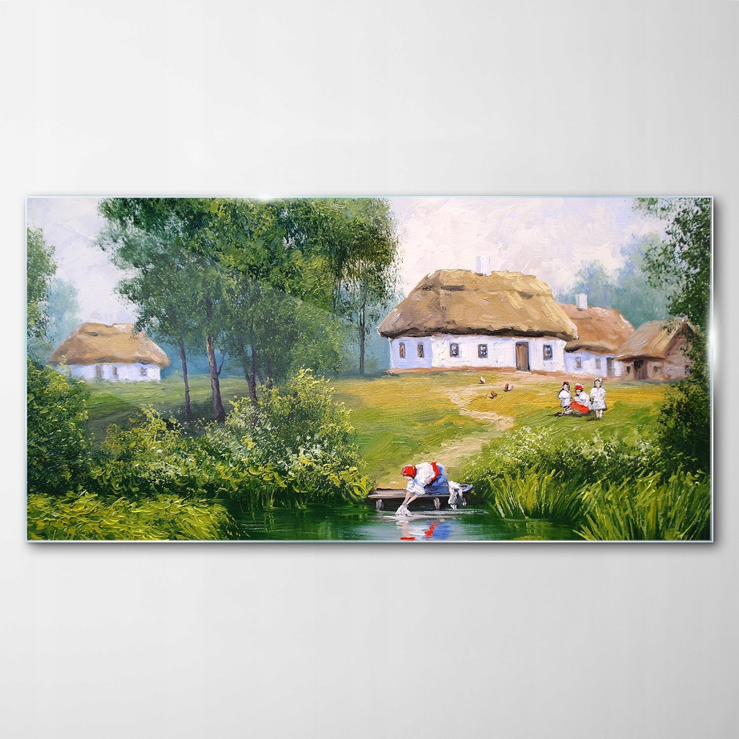 Skleněný obraz Deco Vesnice Ukrajina Krajina 140x70