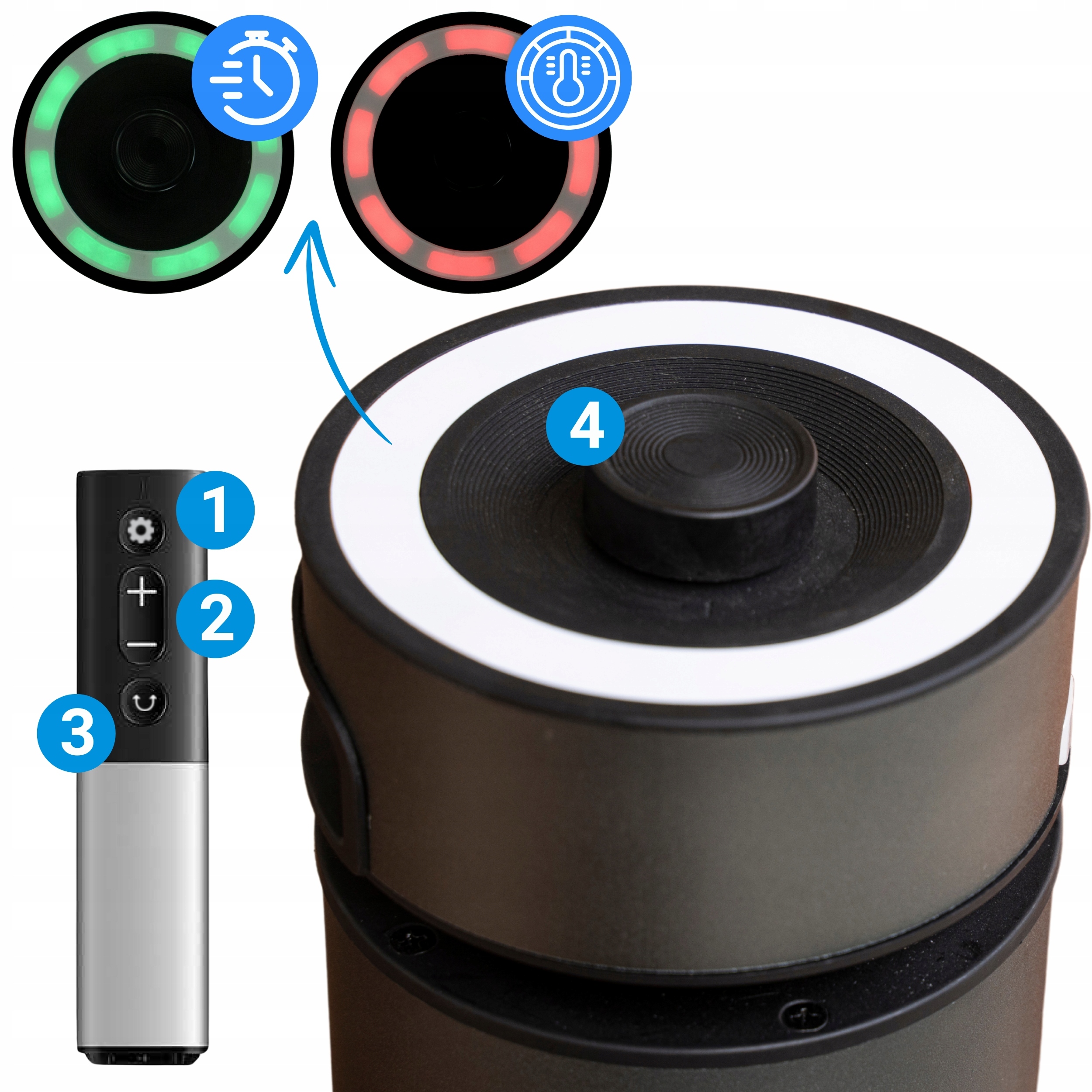 Promiennik podczerwieni ciepła 8 poziomów pilot 2kW timer AURA IR tarasowy EAN (GTIN) 5905204696224