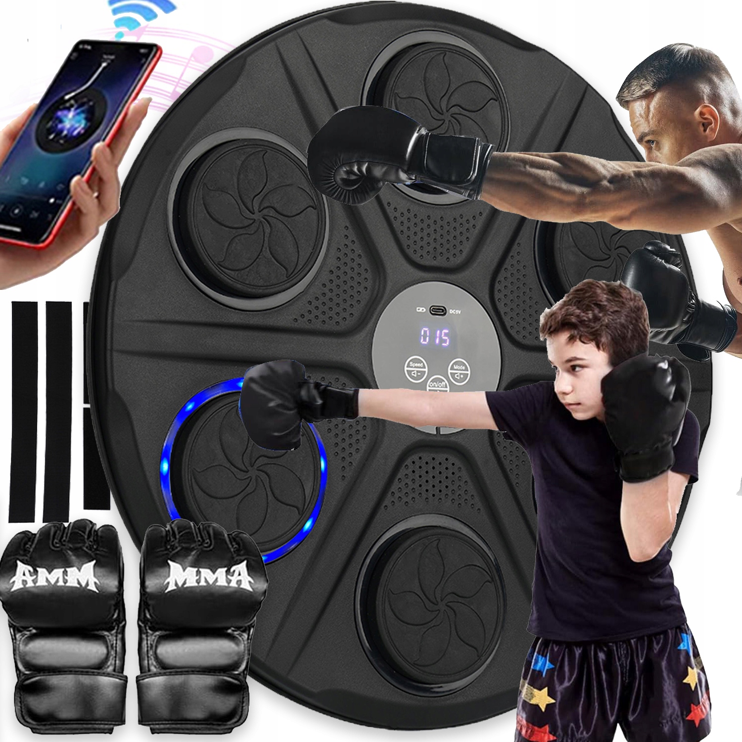 Music Boxing Machine Boxovací Stěna Hudební Štít Bluetooth Pro Cvičení