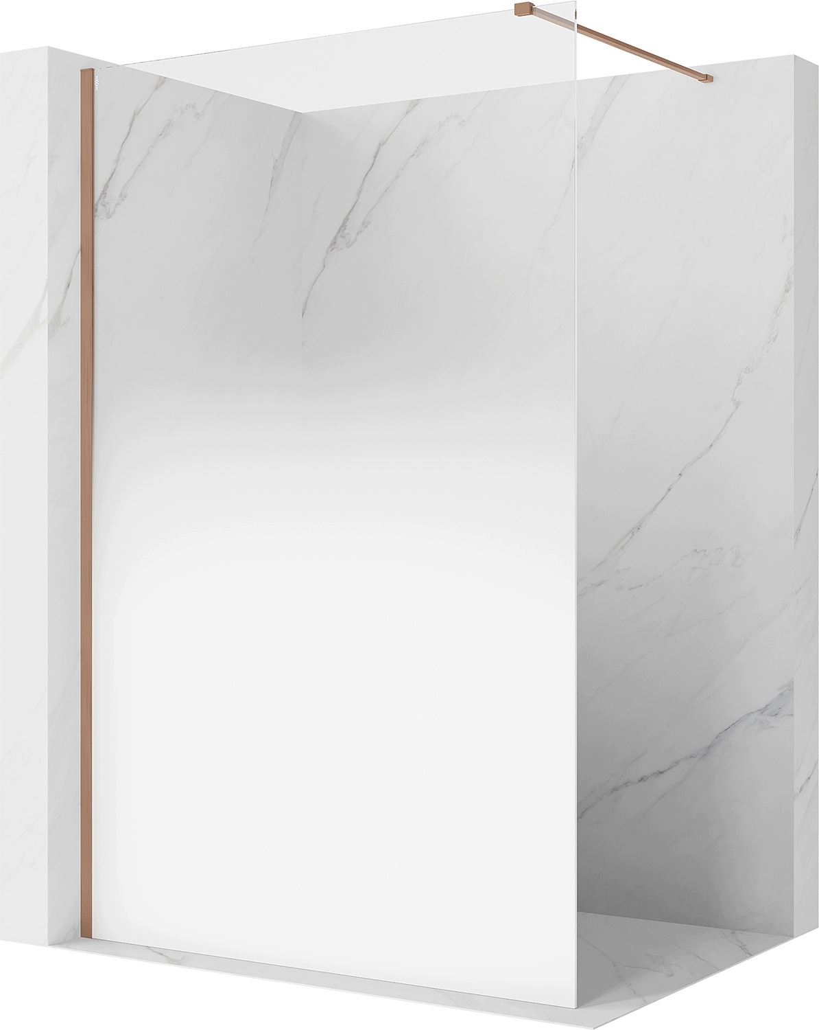 Mexen Kioto Ścianka Prysznicowa Walk-in 90X200CM Biała 8MM Miedź