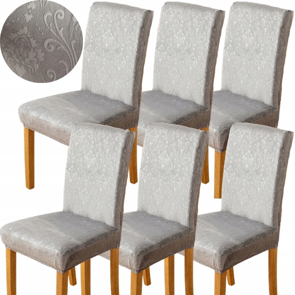 Sada 6 Kusů Univerzálních Potahů Na Židle, Velurová Židle Oeko-tex