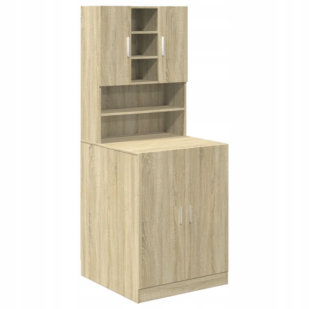 Skříňka na pračku s úložným prostorem, dub sonoma, 70,5x71,5x181,5