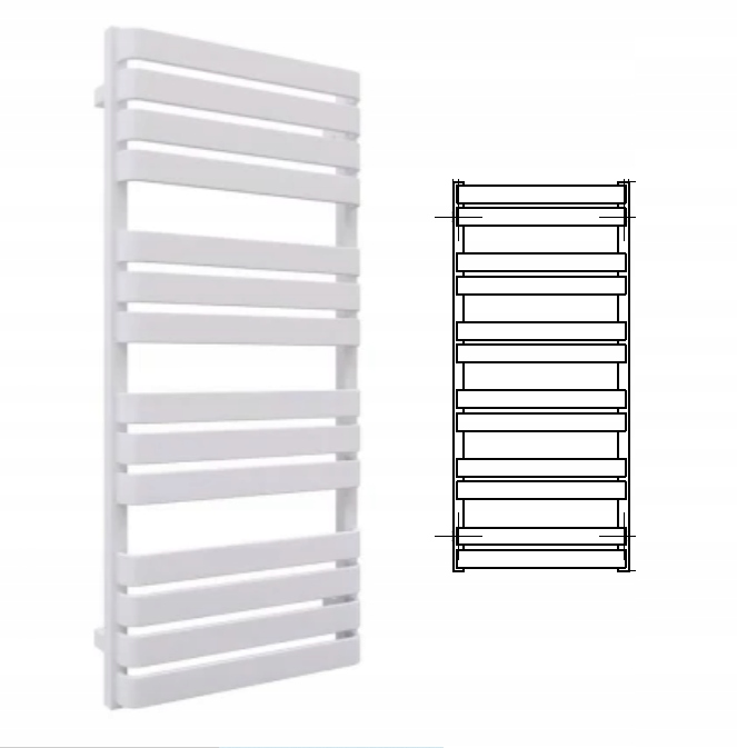 Terma Grzejnik Warp T Cotonn 915x500 Biały