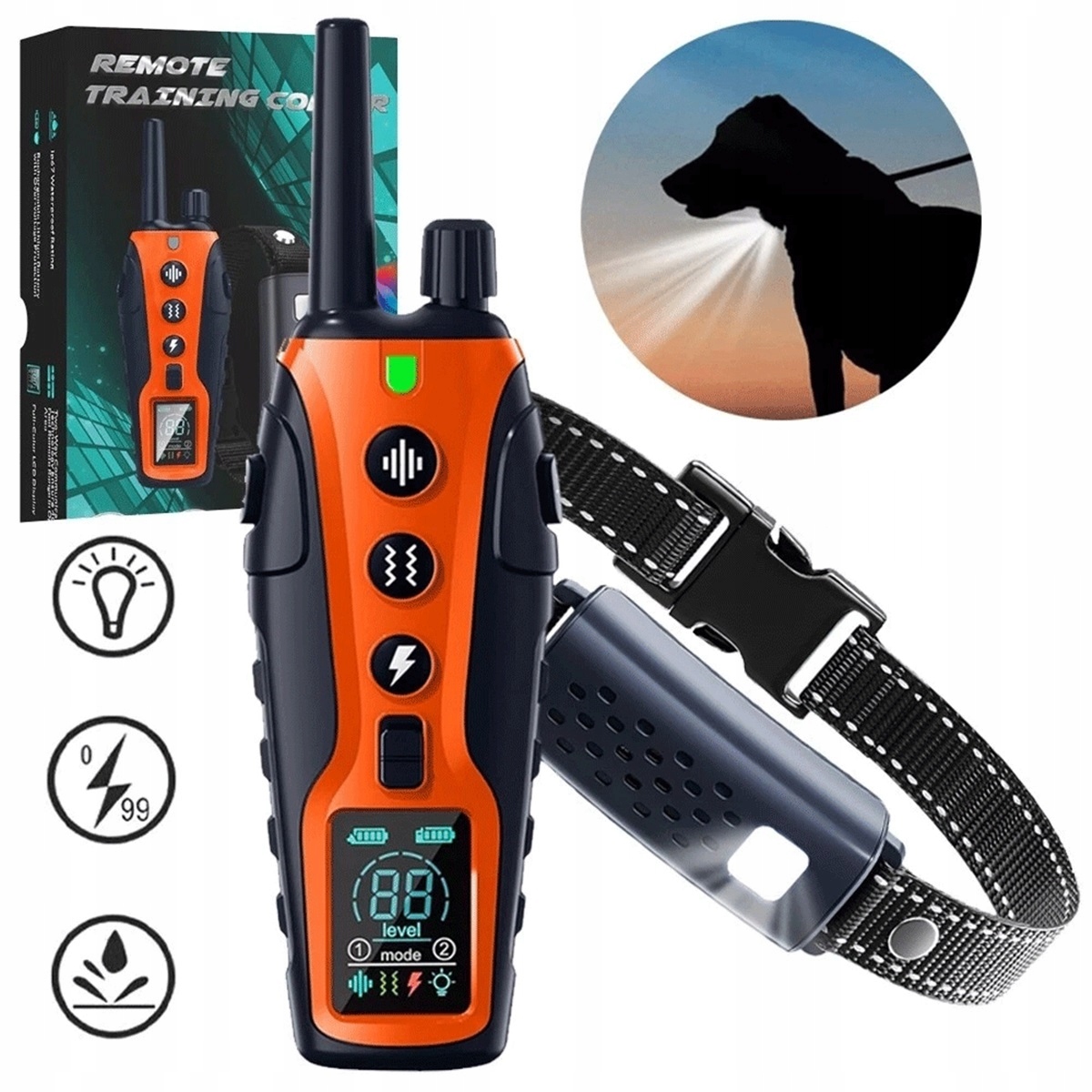 IP67 Elektrický Výcvikový Obojek Se Zvukem A Led Světlem