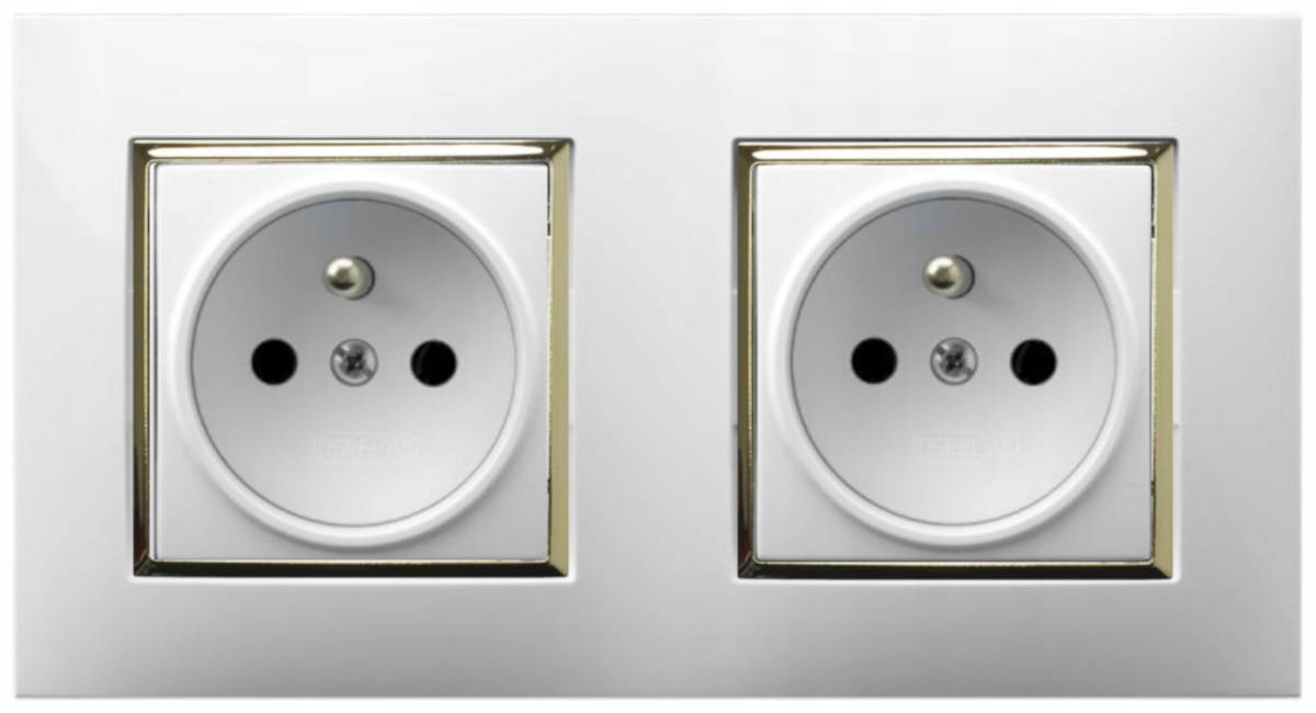 ZESTAW DWÓCH GNIAZD W RAMCE BIAŁY ZŁOTY ARIA