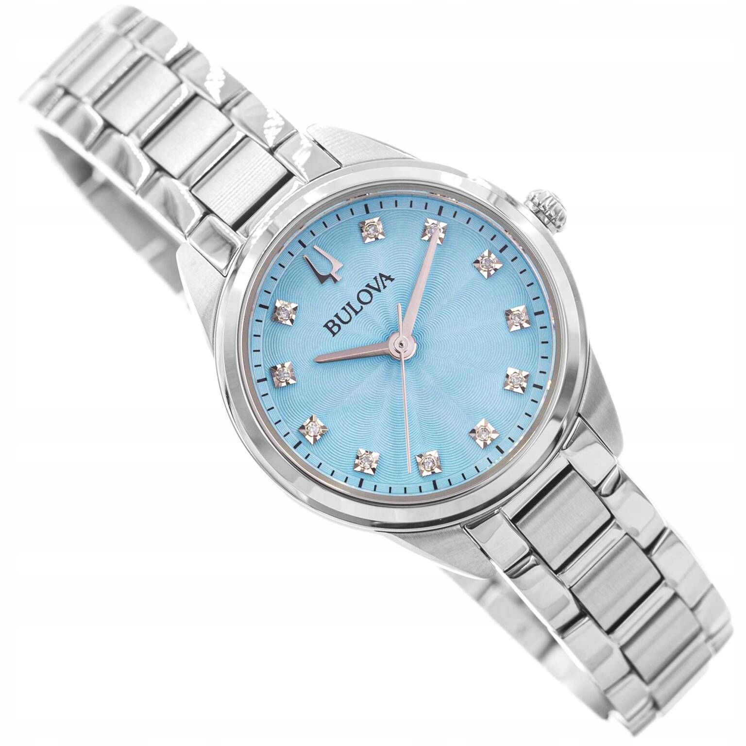 Dámské Hodinky Bulova 96P250 Sutton Diamonds Stříbrné S Ocelovým Náramkem
