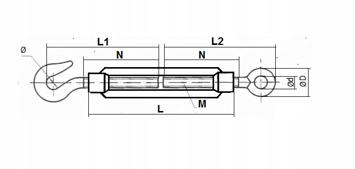 ŚRUBA RZYMSKA M 8 O/H 2 szt Marka Inny producent