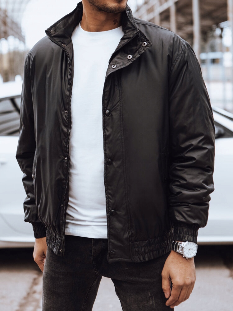 MĘSKA KURTKA PRZEJŚCIOWA Z KAPTUREM CZARNA tx4583 - XL Płeć mężczyzna