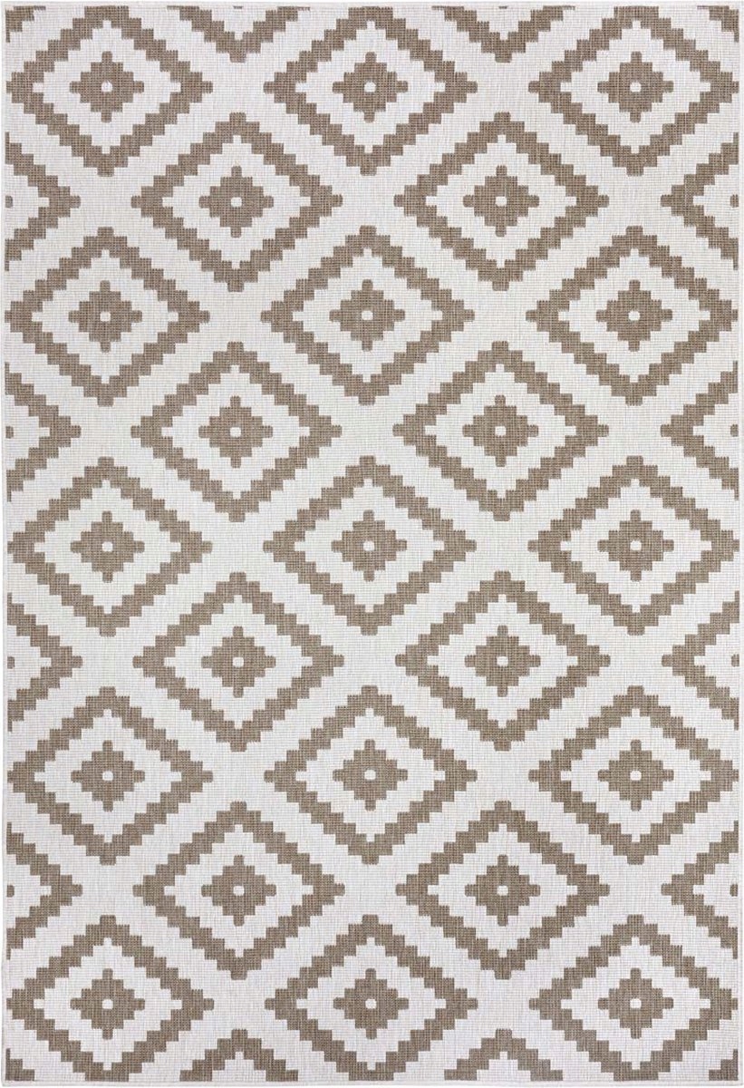 Béžový obojstranný koberec s plochým povrchom 120 x 170 cm