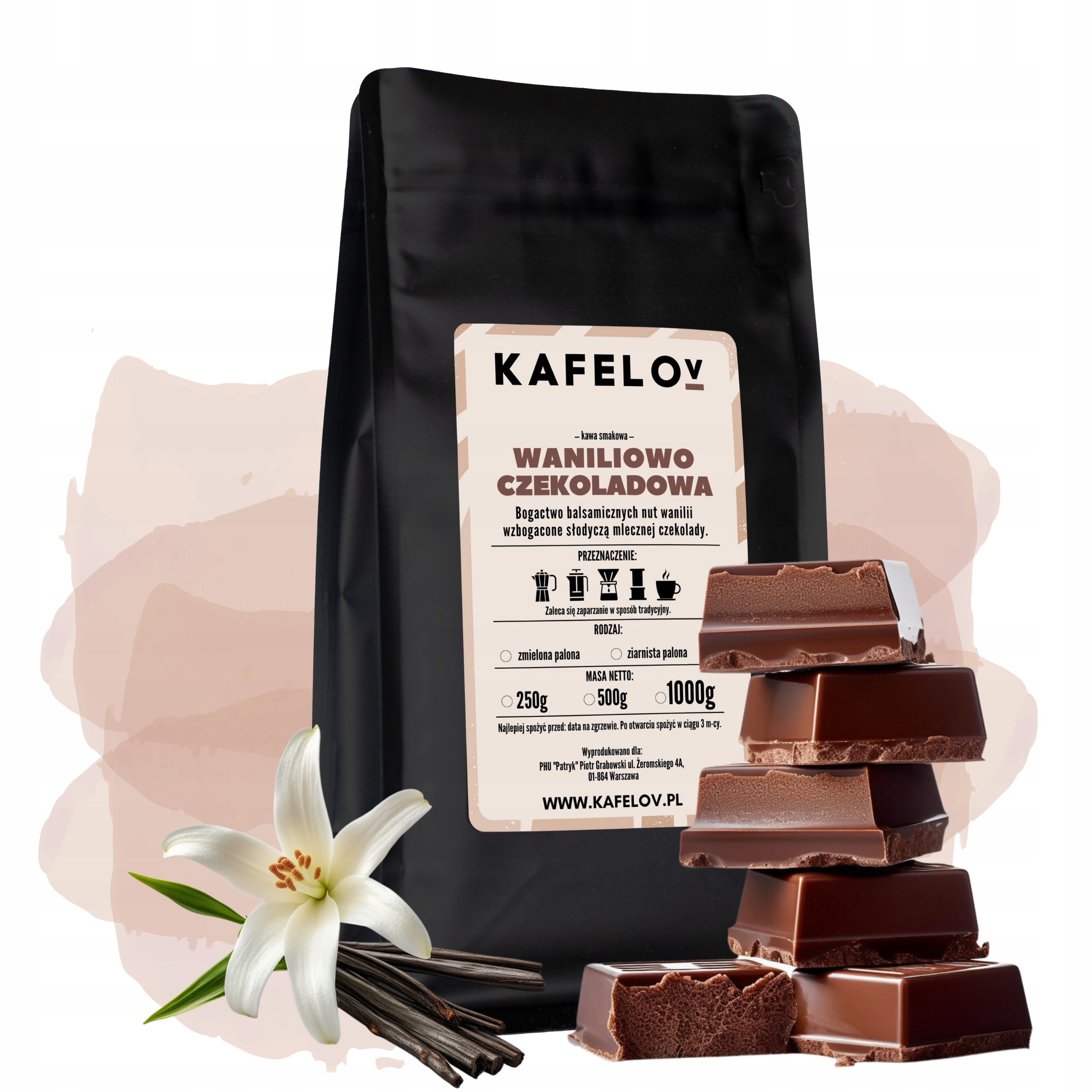 Levně Káva káva Vanilkově čokoládová 1 kg