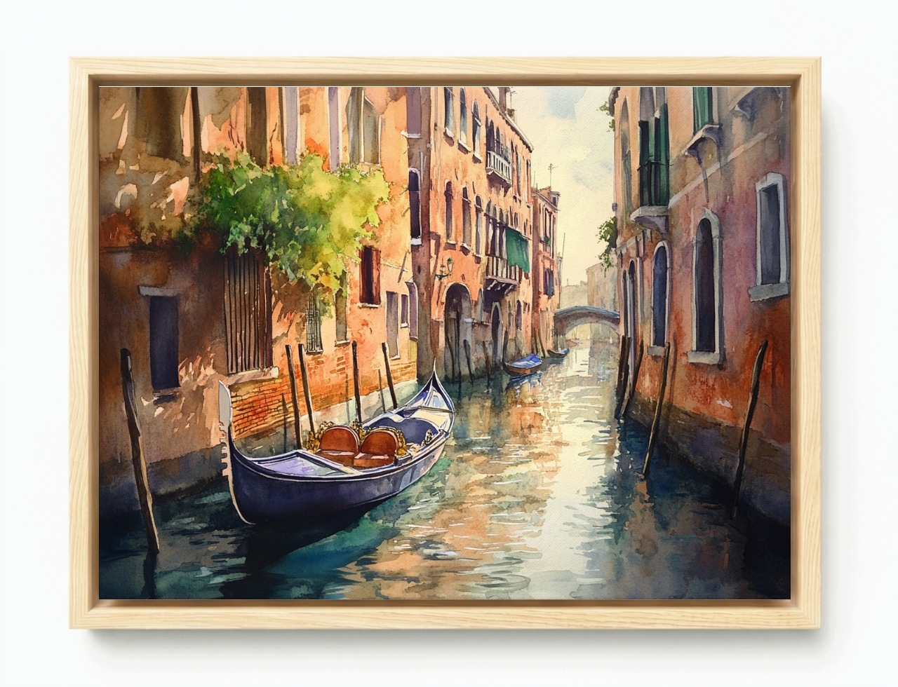Obraz Rám Americký Box Benátky Gondola Kanál Itálie Voda Krajina 80x60
