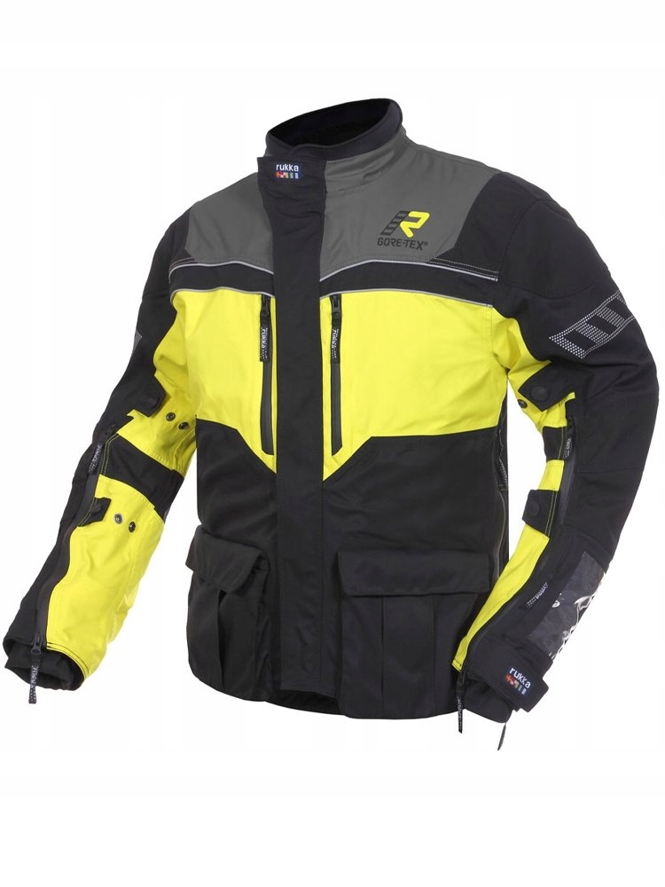 KURTKA TEKSTYLNA RUKKA R.O.R CZARNO ŻÓŁTA R 52