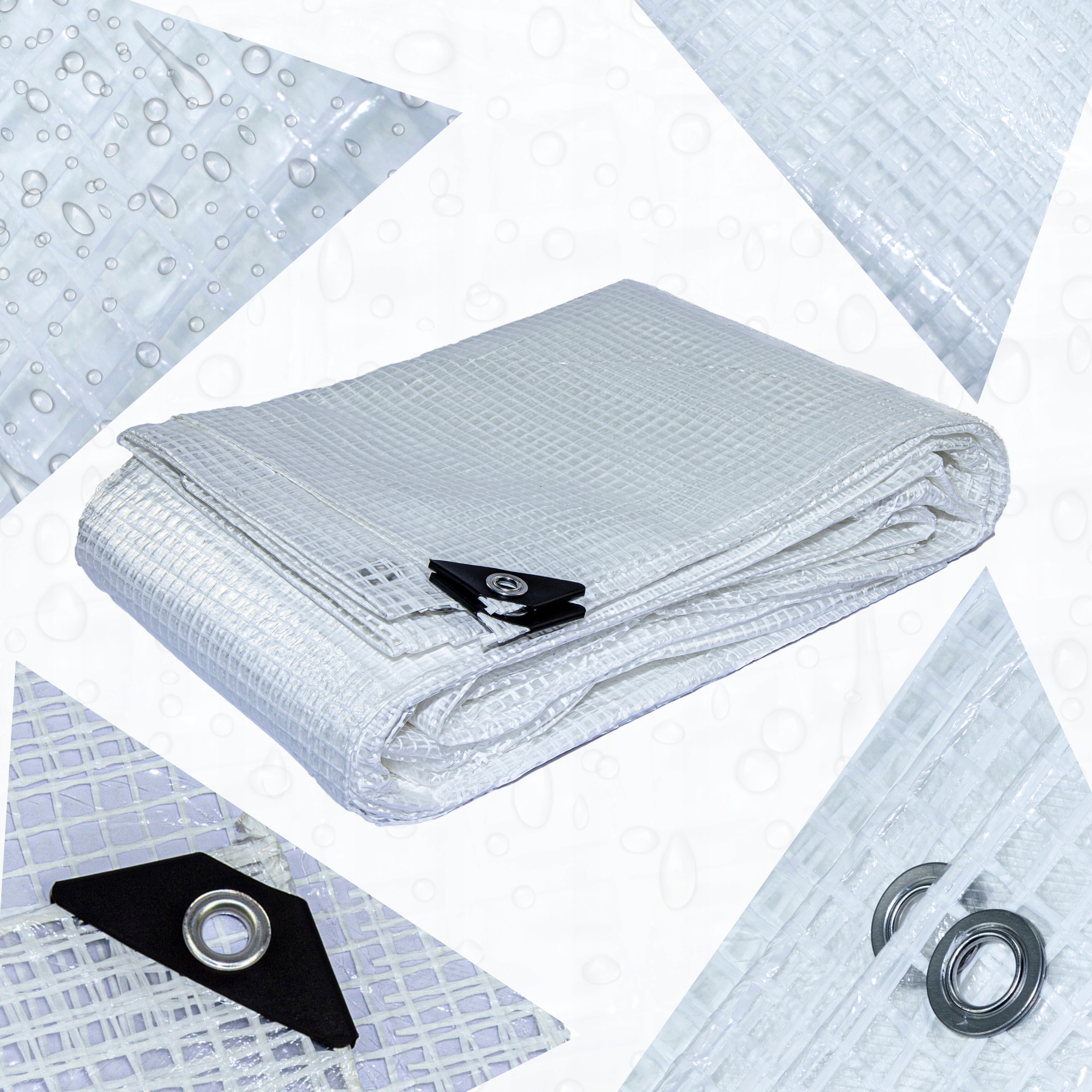 Plachta 10x12 m Transparentná Ozbrojená Silná 100 g Uv+