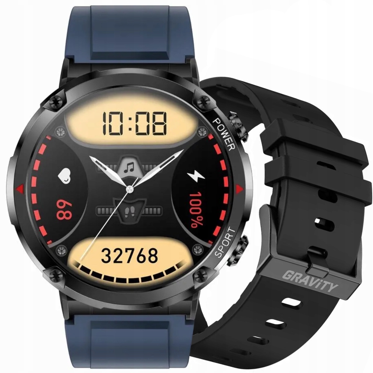 Gravity GT21-5 černo-granátové chytré hodinky pro hovory