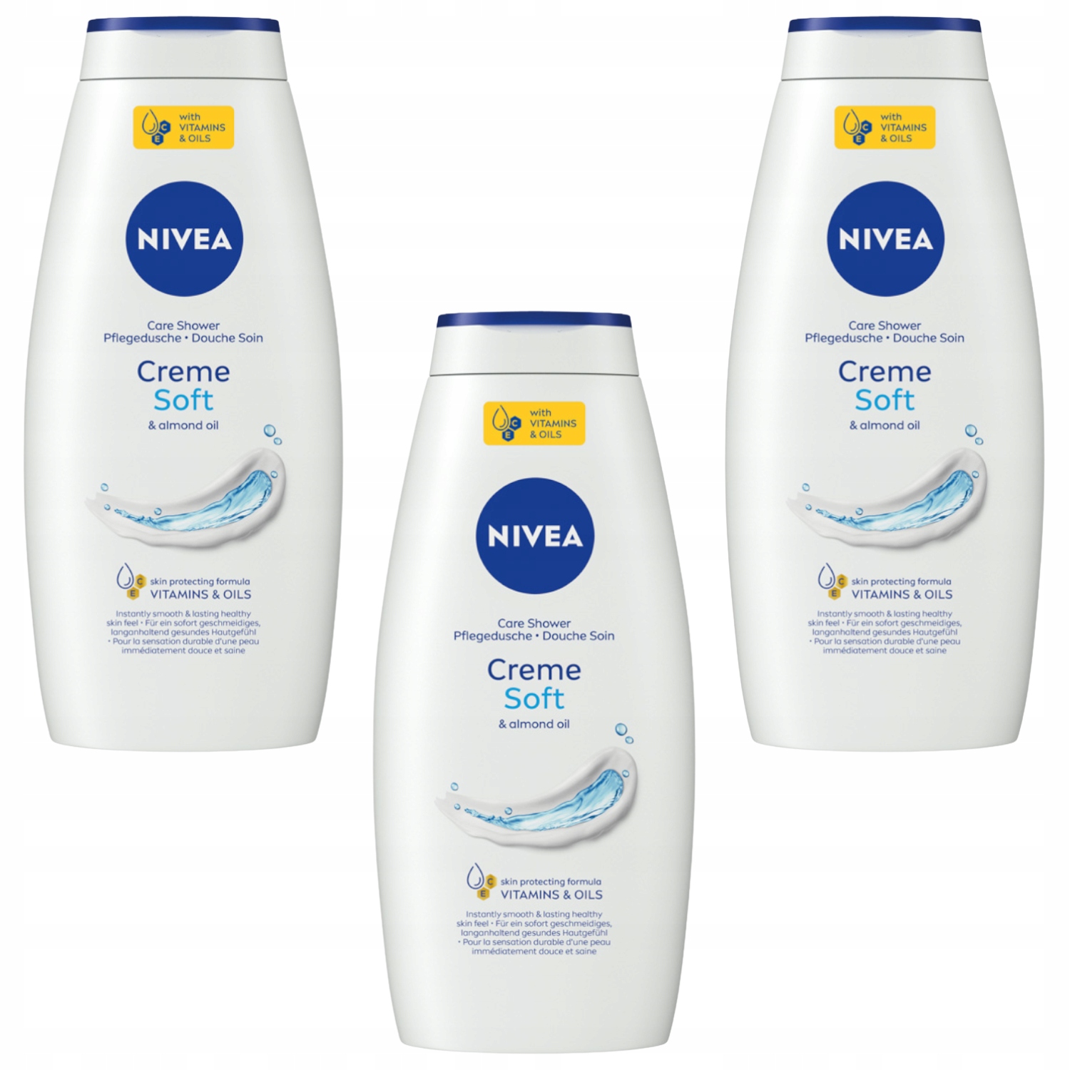 Nivea Creme Soft Gel mandlový olej 750 ml x 3